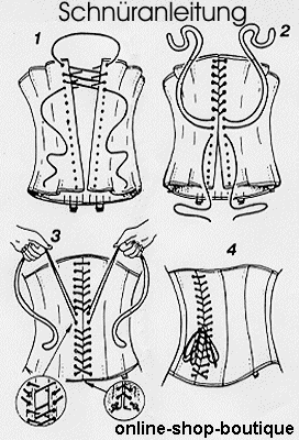 Korsett, Corsage, Mieder- Schnranleitung