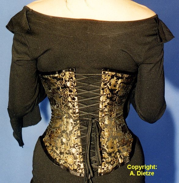 Seide Korsett, Korsetts aus Seide in gold schwarz, Seidenkorsett.Korsettshop,